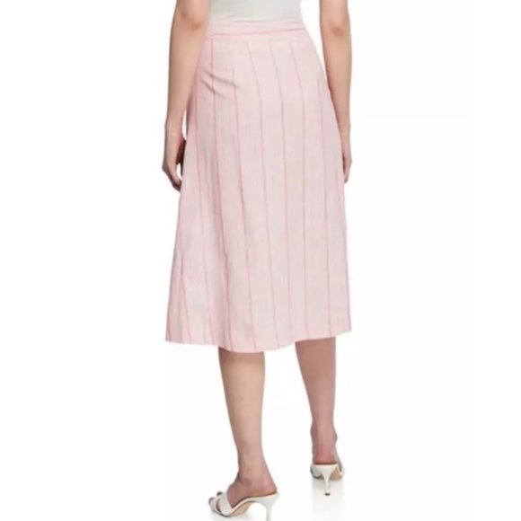 NWT MICHAEL KORS Linen Button-Down Midi Skirt M - Picture 5 of 5